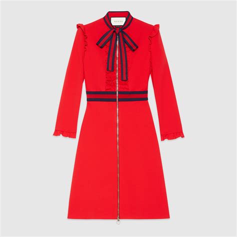 gucci long red dress ss17